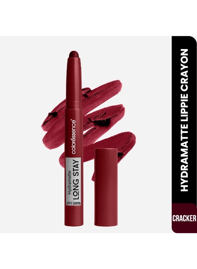 Coloressence Hydra Matte Long Stay Lip Crayon Lipstick (Cracker) | Lasts Upto 12 Hours | Hydrating Formula | Non-Drying | Smudgeproof | Sweatproof | Rich Coverage - Image 2